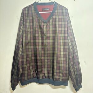 Reversible Forrester's Plaid & Solid Golf Pullover - no tag, fits like L/XL NWOT